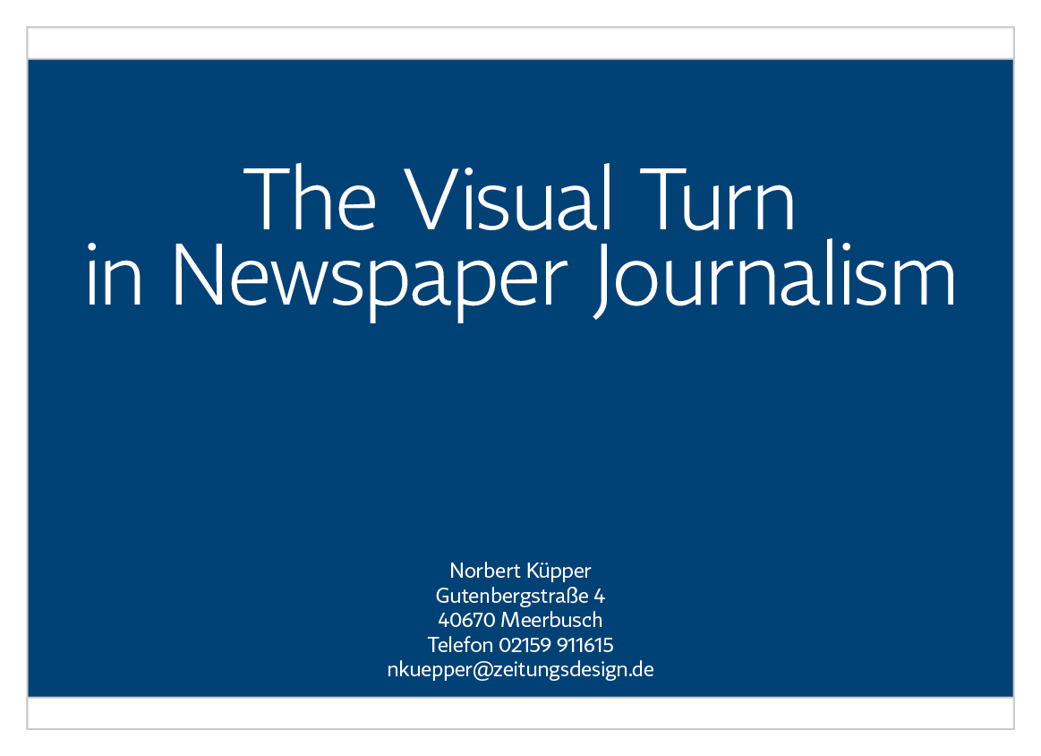 The Visual Turn in Newspaper Journalism